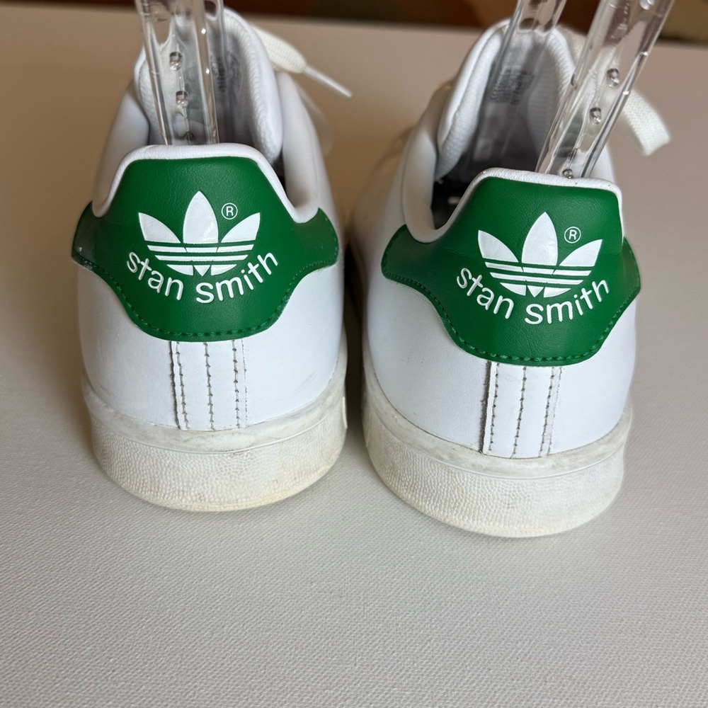 Adidas‎ Stan Smith White Green Leather Sneakers Classic Tennis Shoes 9 - Picture 2 of 10